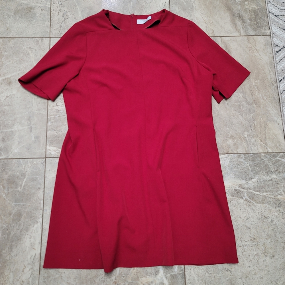 MM. LAFLEUR The Emily Dress Red Knee Lemgth Short Sleeve - Picture 2 of 5